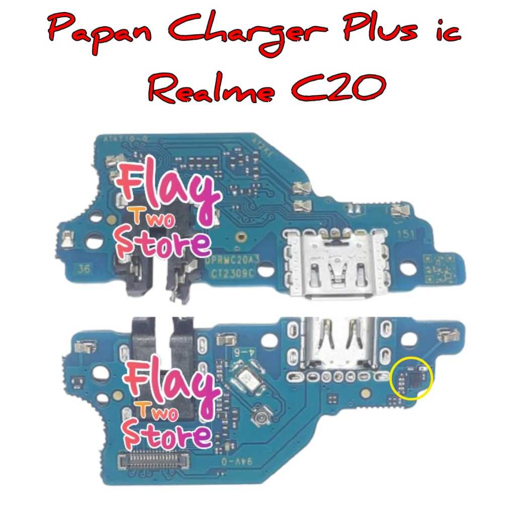 Papan Charger + ic Realme C20 Pcb Board Papan Conektor Konektor Cas Charger + ic