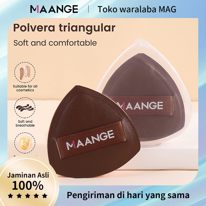 MAANGE Spons Make Up Puff Segitiga Air Cushion Puff Tebal Lembut Alas Bedak Bedak Dengan Case 51144