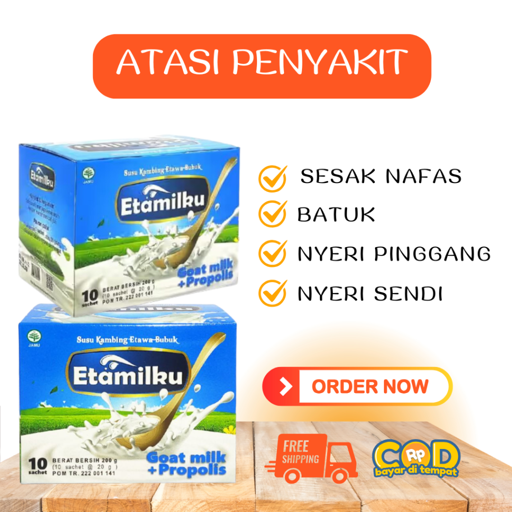 

Pakat 4 BOX BPOM Etamilku Susu Kambing Etawa Goat Milk Plus Propolis / Paket Susu SkyGoat Bernutrisi