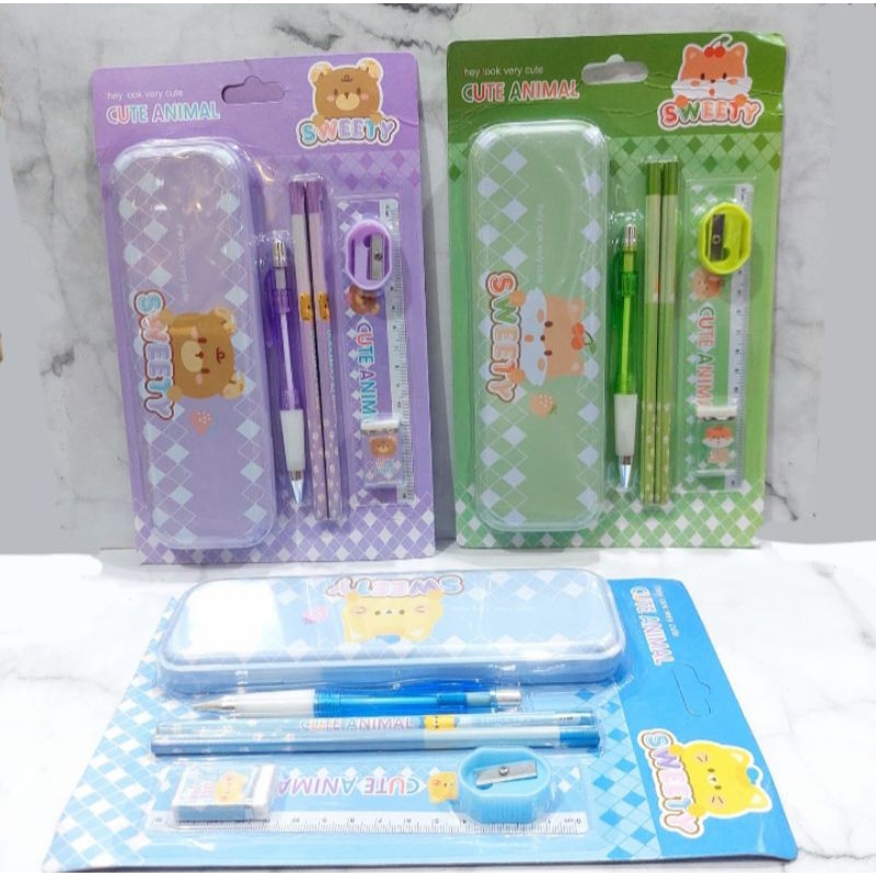 

pensil set 7 in 1 / alat tulis isi 7 pcs