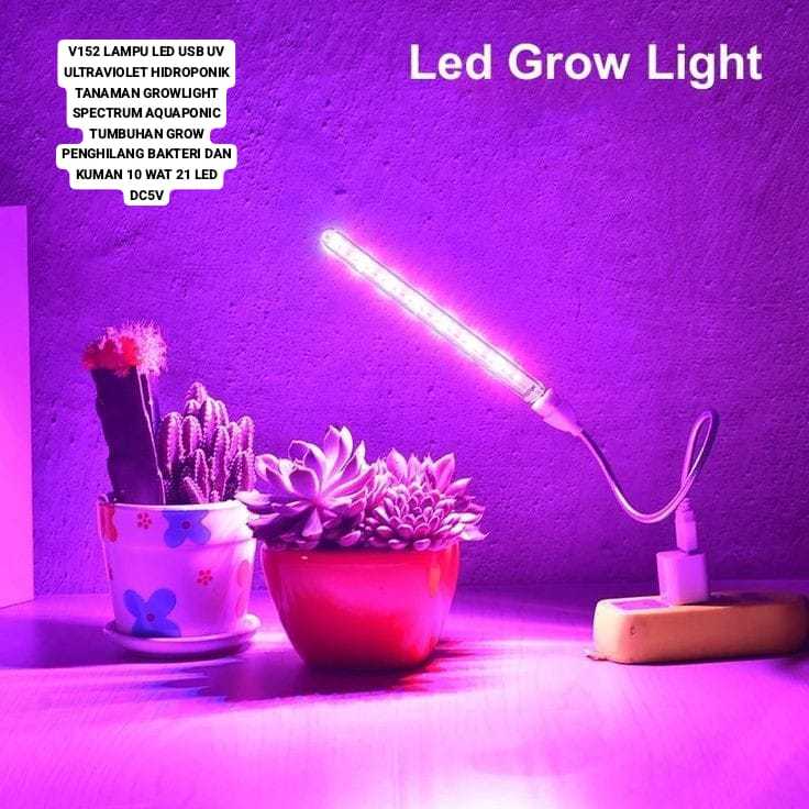 V152 ORI LAMPU LED USB UV ULTRAVIOLET HIDROPONIK TANAMAN GROWLIGHT SPECTRUM AQUAPONIC TUMBUHAN GROW.