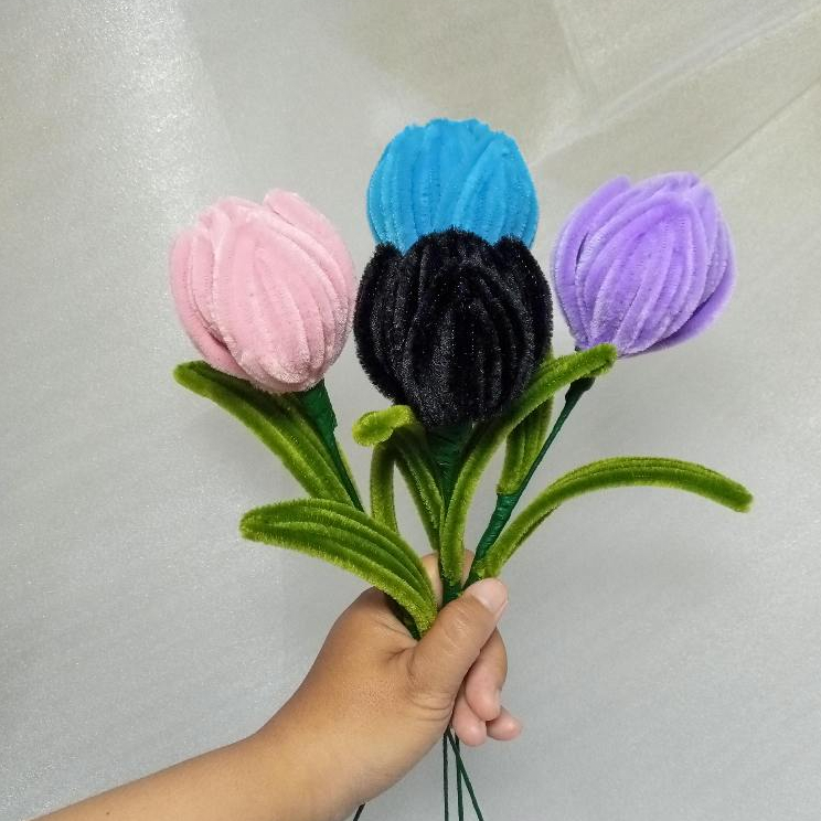 Bunga Tulip 1 Tangkai kawat bulu/kawat bulu Tulip /bunga Tulip kawat bulu/bunga 1 tangkai Tulip