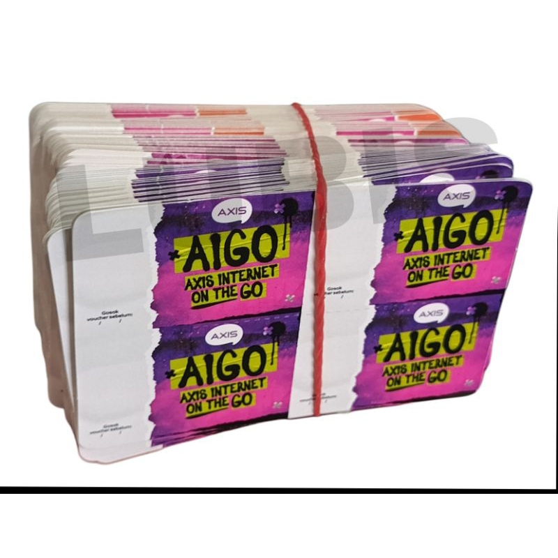 Voucher axis aigo kosong isi 100 sn / 25 lembar nasional