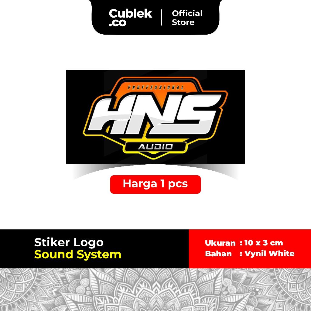 

Stiker Sound System HNS AUDIO (Bahan Vynil White)