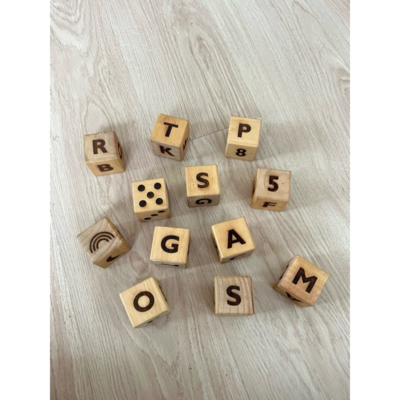 Alphabet Wooden Toys Wooden Blocks Balok Kayu Preloved