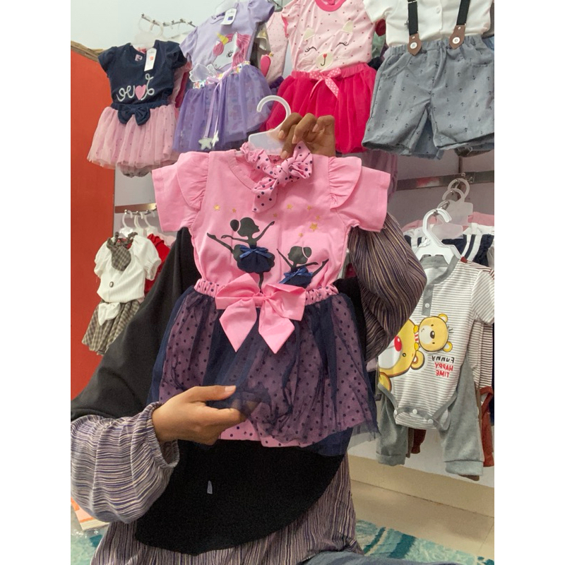 BAJU BAYI Perempuan Cewek 6 12 bulan SETELAN JUMPER Balerina Princess pesta Formal akikah NEWBORN Ne