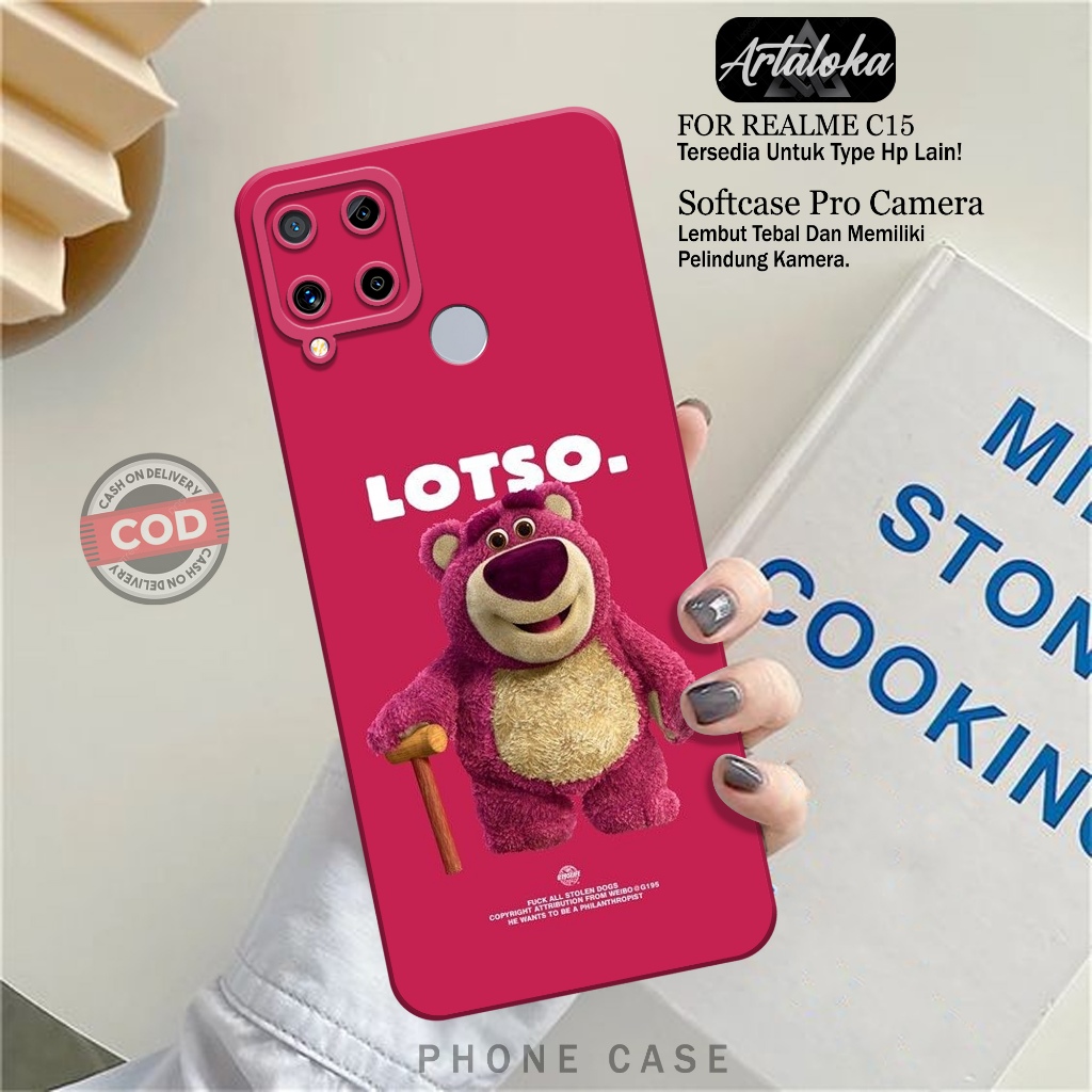 Softcase Hp Realme C15 Fashion Case Kartun Lucu Case Realme C15 Silikon TPU Pro Camera Casing Realme