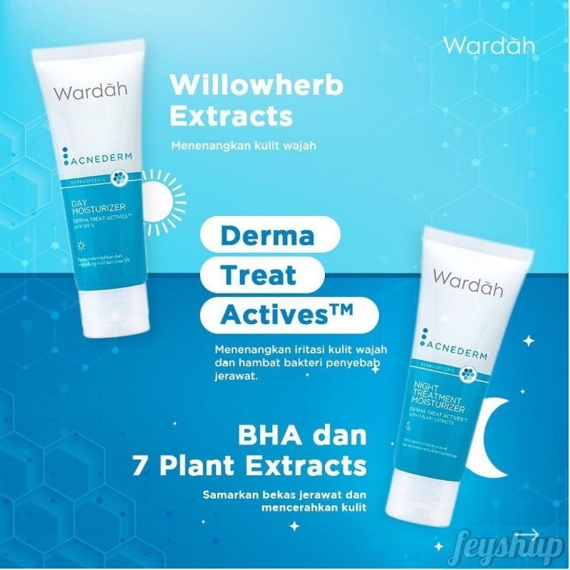 [100%ORI] Wardah Acnederm Day / Night Moisturizer 40ml | MOISTURIZER | KRIM SIANG | KRIM MALAM