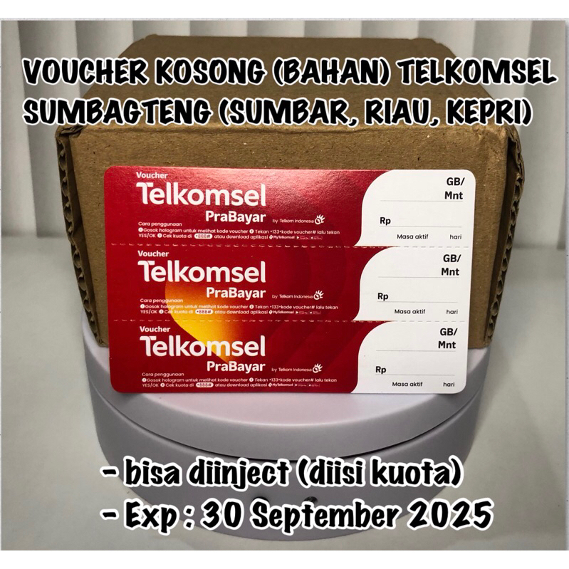 Voucher Kosong Telkomsel Sumbagteng (Riau, Sumbar, Kepri) - 1 SN