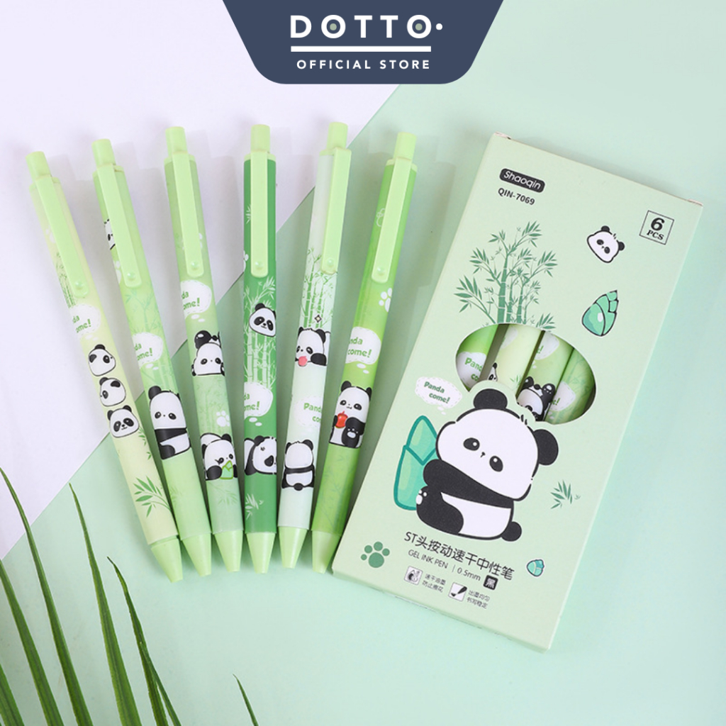 

Dotto Cute Panda Gel Pen Pulpen Mekanik Karakter 3D 0.5mm 1 SET 6 PCS PP