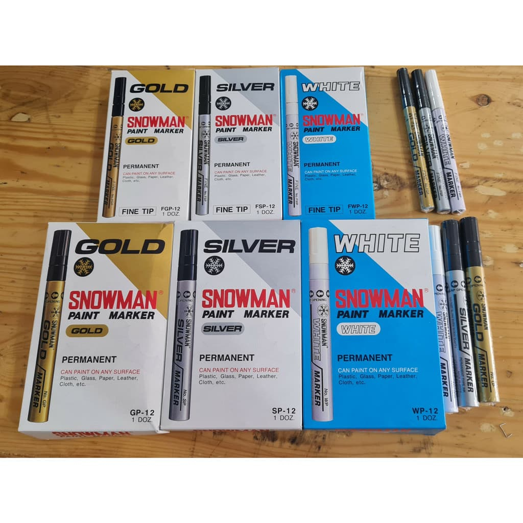 

Snowman Paint Marker Gold Silver White (PCS)