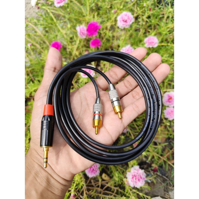 kabel 3,5mm to RCA untuk tv LED ke audio soud / hp ke mixer