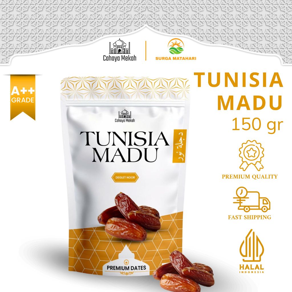 

Cahaya Mekah Kurma Tunisia Madu Tanpa Tangkai Pouch150gr Premium Original High Quality