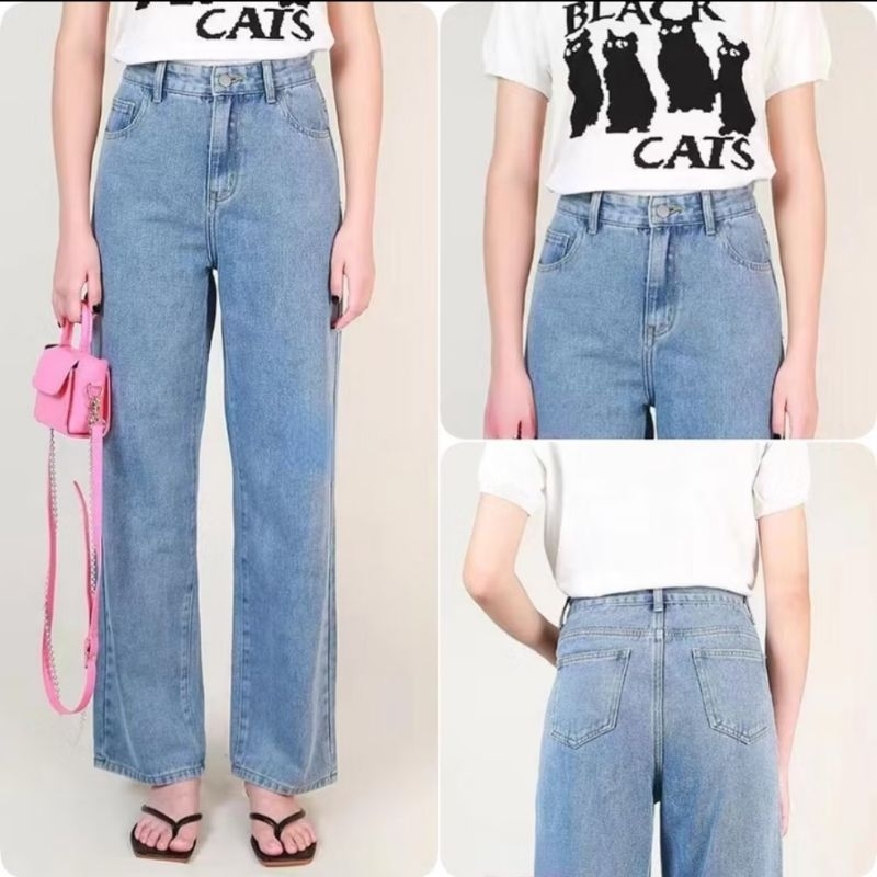 F.MIGA Kulot Jeans Highwaist Celana Wanita Korea