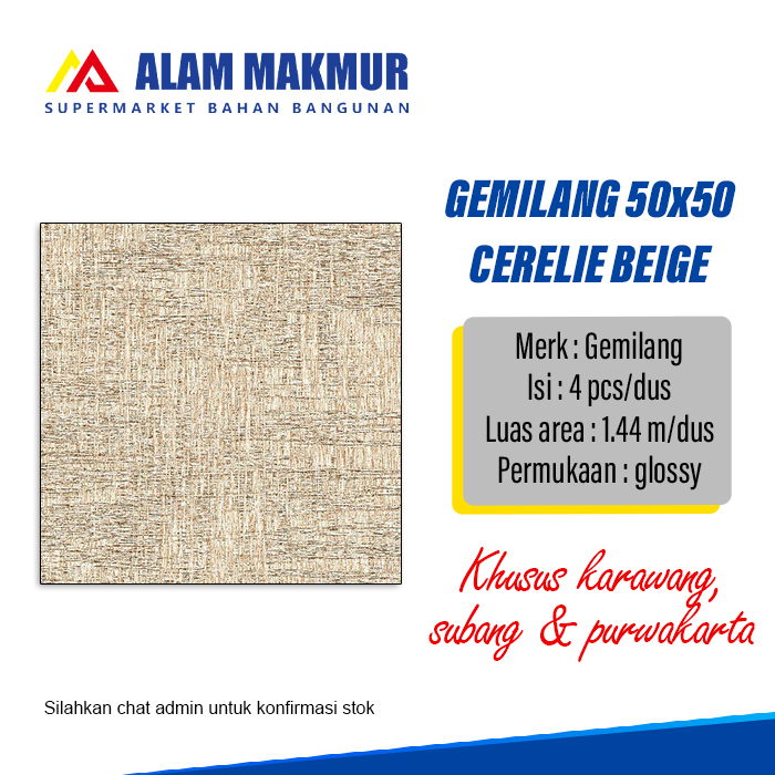 Keramik lantai 50X50 Gemilang cerelie beige