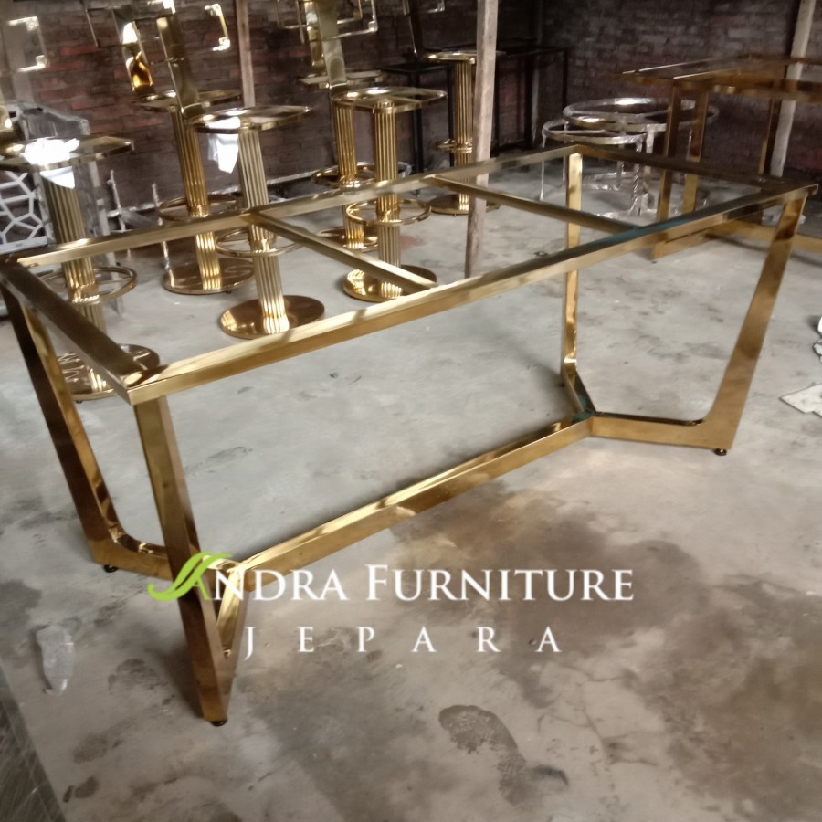 rangka kaki meja stainless gold stainless minimalis gold kualitas A