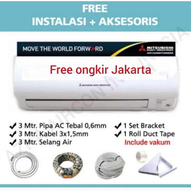 +PASANG AC Mitsubishi 1/2 PK SRK05CR-S3 Baru Free Pasang