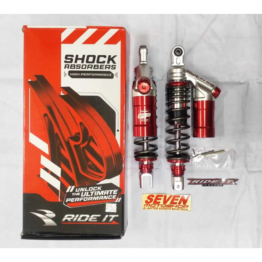 SHOCK NMAX RIDE IT GP277 330MM GREY (DOUBLE CLICK, TABUNG RED)