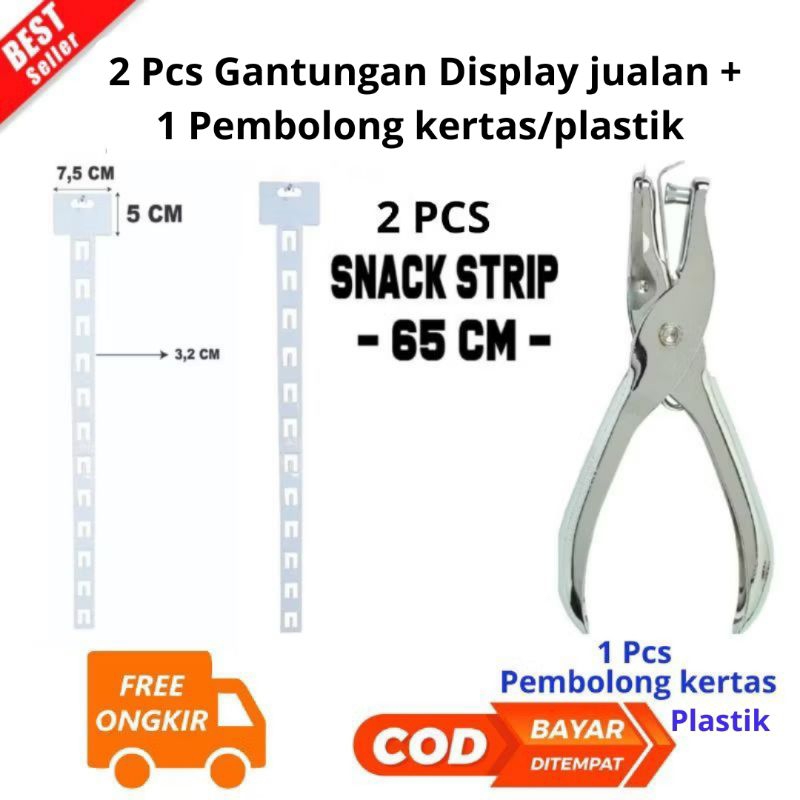 

[JK] BAYAR DI TEMPAT Pembolong + 2PCS GANTUNGAN KLIP CLIP STRIP DISPLAY MAKANAN RINGAN SNACK JUALAN