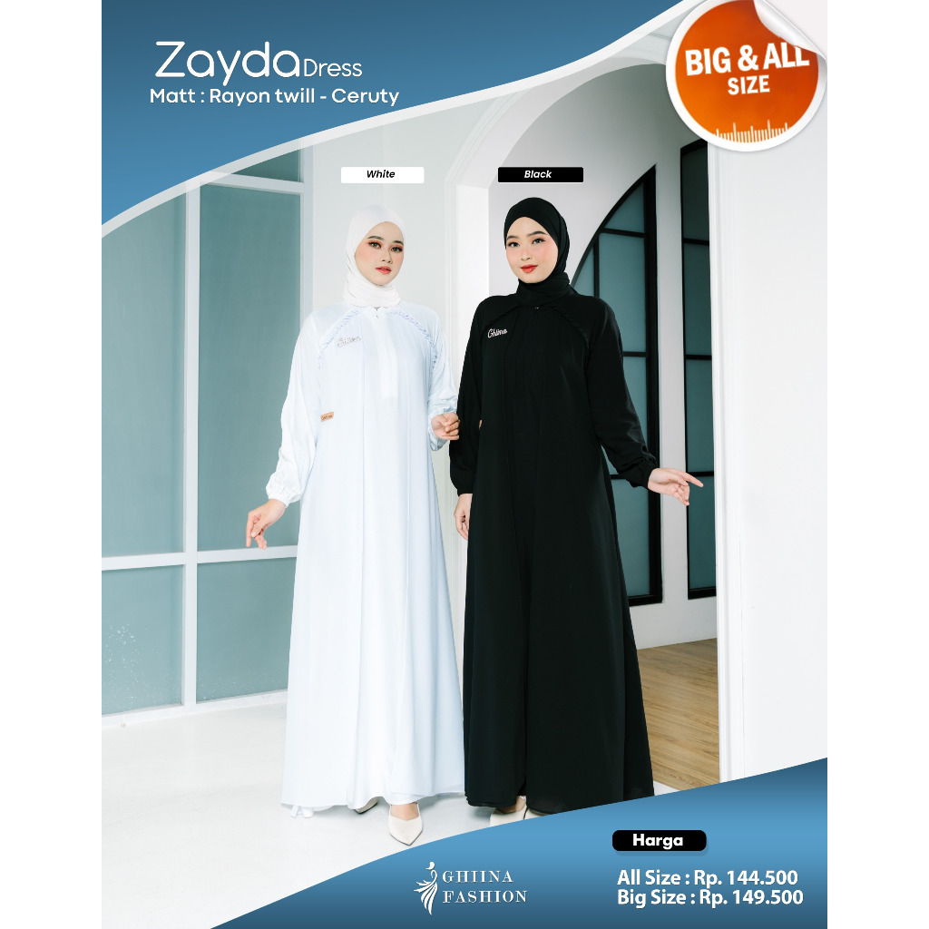 Zayda Dress - Ghiina Fashion Black dan White Edition