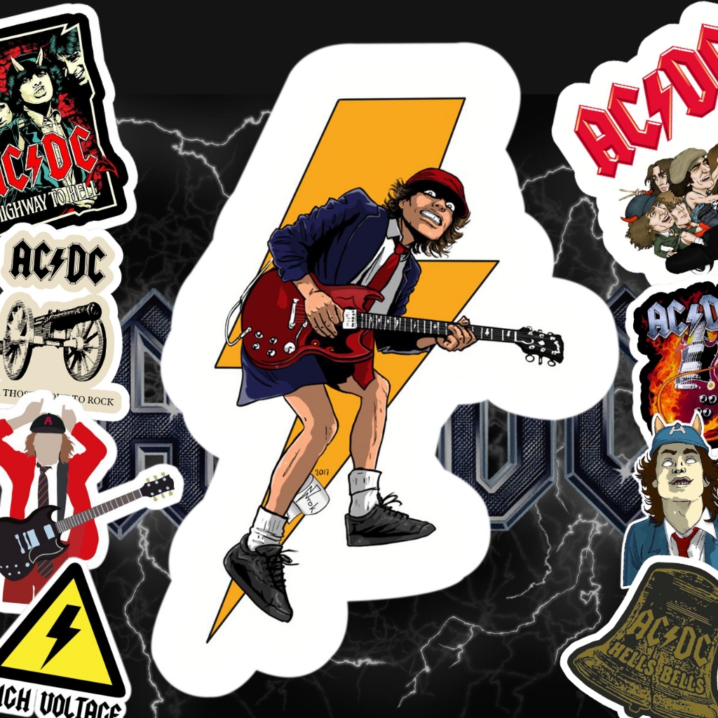 

Stiker ACDC Band Metal HOLOGRAM VINYL Sticker Pack 15pcs Anti Air WATERPOOF ACDC HIGHWAY TO HELL Tempel Guitar Gitar Tumblr Laptop Skin Skateboard AESTHETIC dll