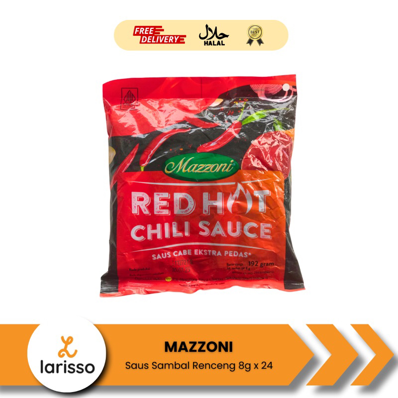 

Mazzoni Red Hot Chili Sauce Sachet 8gr isi 24 Pcs