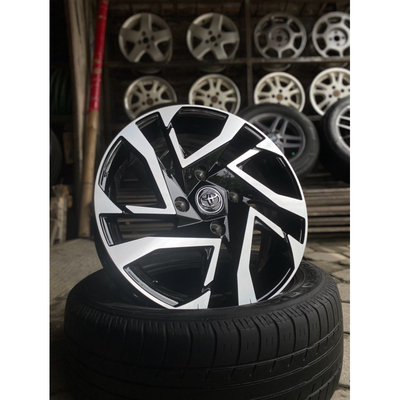 velg oem avanza veloz R15 lebar 5.5 et 40 warna black polish
