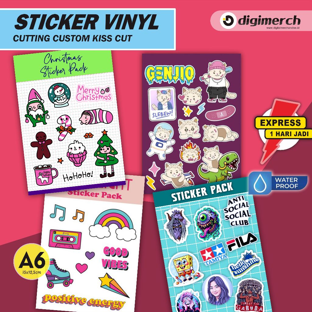 

STIKER ANTI AIR VINYL CUTTING | STICKER PACK CUTE CUSTOM FREE CUTTING KISS CUT A6