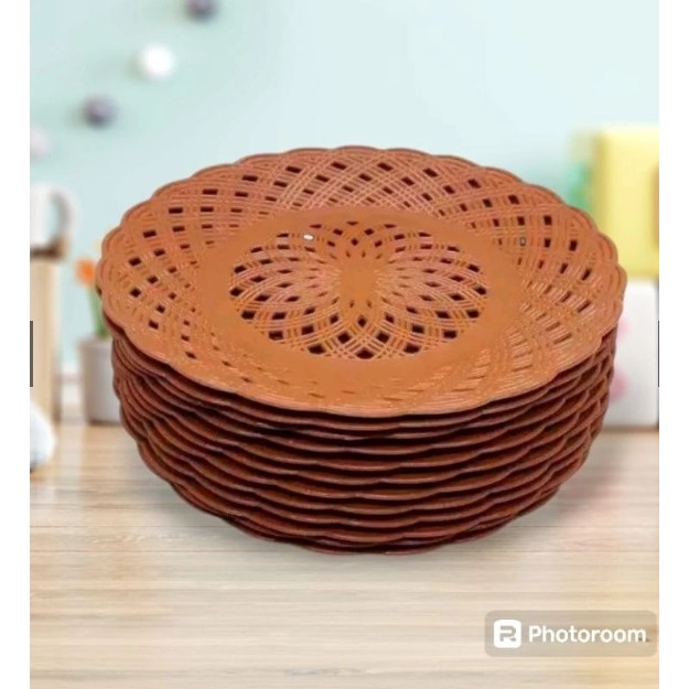 PIRING ROTAN PLASTIK LUSINAN/PIRING ANYAM