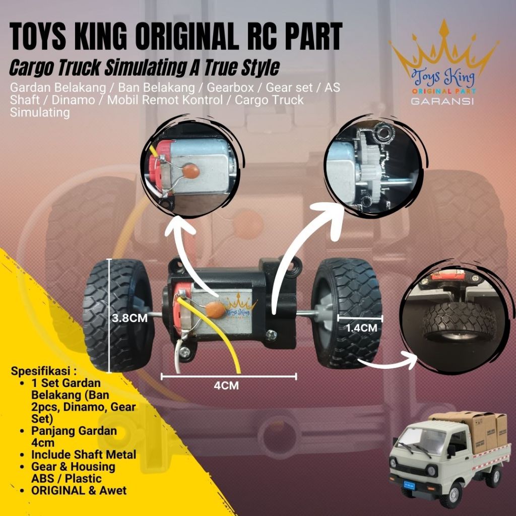 Ban Roda Belakang Karet Soft Rubber Velk / Gardan Belakang Set Dinamo Shaft RC CARGO TRUCK STIMULATI