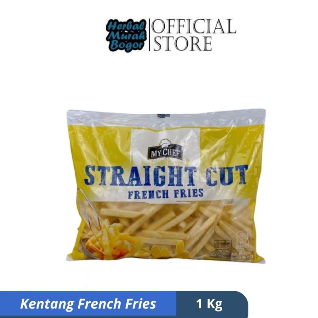 

Kentang Frozen 1kg My Chef Straight Cut French Fries Cut Straight Smiley Spicy Criss Kemasan 1Kg
