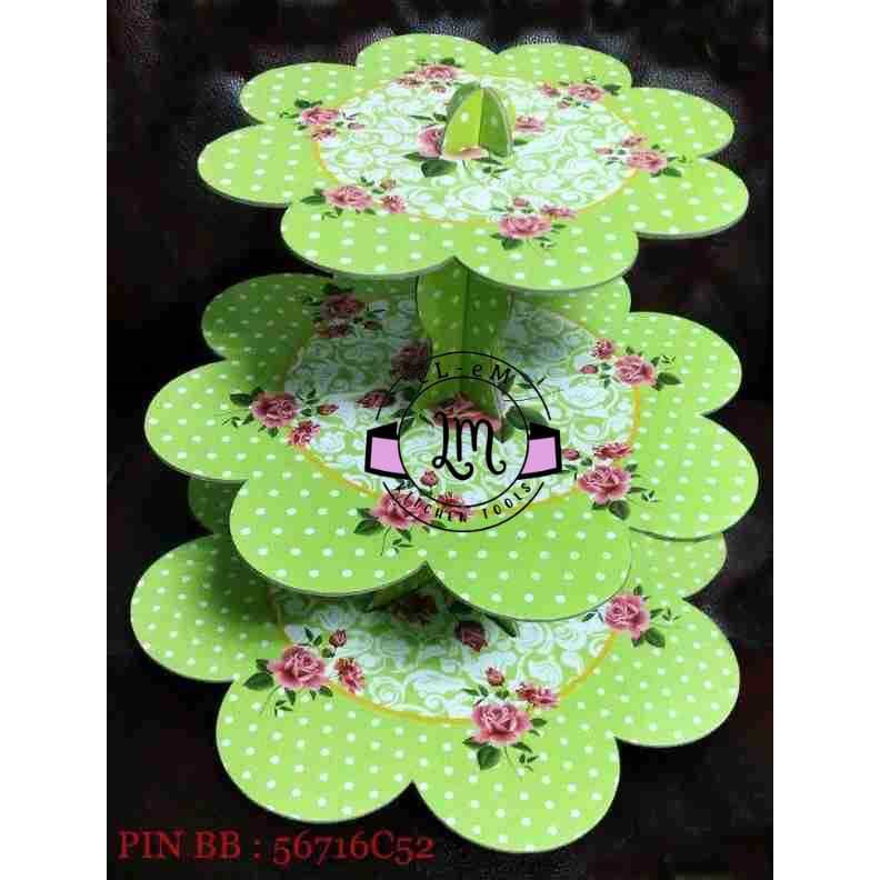 RAK KUE 3 TINGKAT RAK CUP CAKE RAK KERTAS KERAS