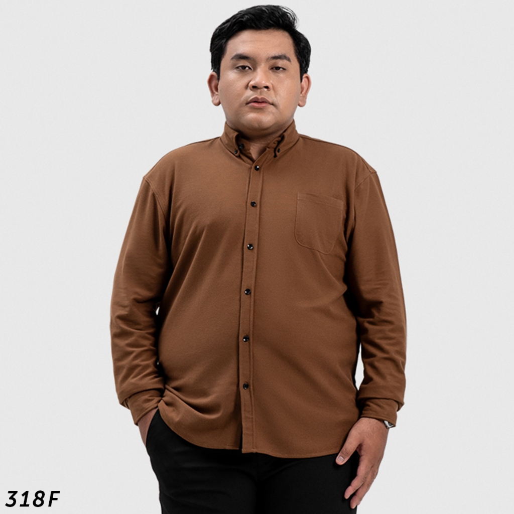 HSRM - Pique Shirt Basic Big Size Long Sleeves Toffe
