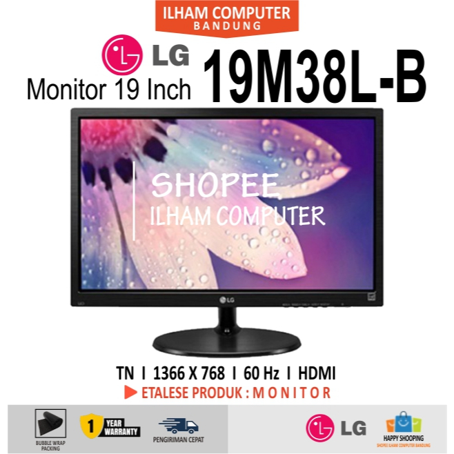 Monitor LED LG 19" HDMI 19M38L-B