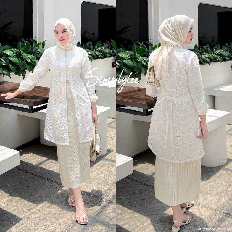 Supreme SIMPLYTEE  Mazaya Tunik Embroidery  Tunik Brukat  Tunik Katun Bordir  Kebaya Modern  Baju Ko