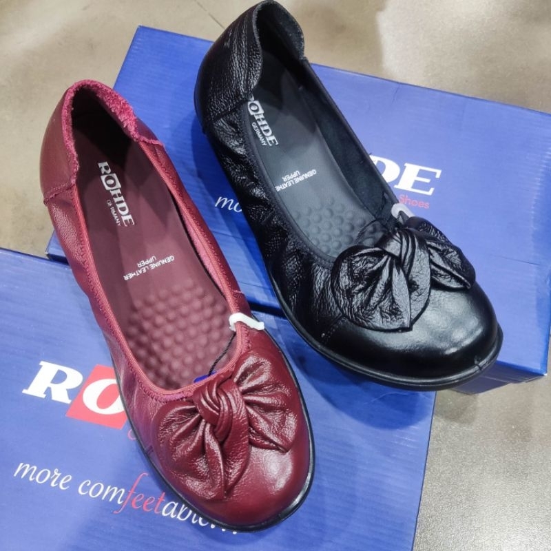 ROHDE | SEPATU FLAT BERBAHAN KULIT ASLI ELASTIS DAN TIDAK LICIN