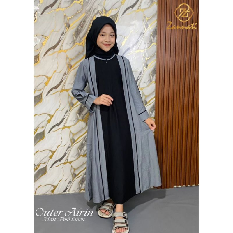 Gamis Outer Anak usia 2 - 18 tahun Gamis Anak Tanggung Polo Linen Premium