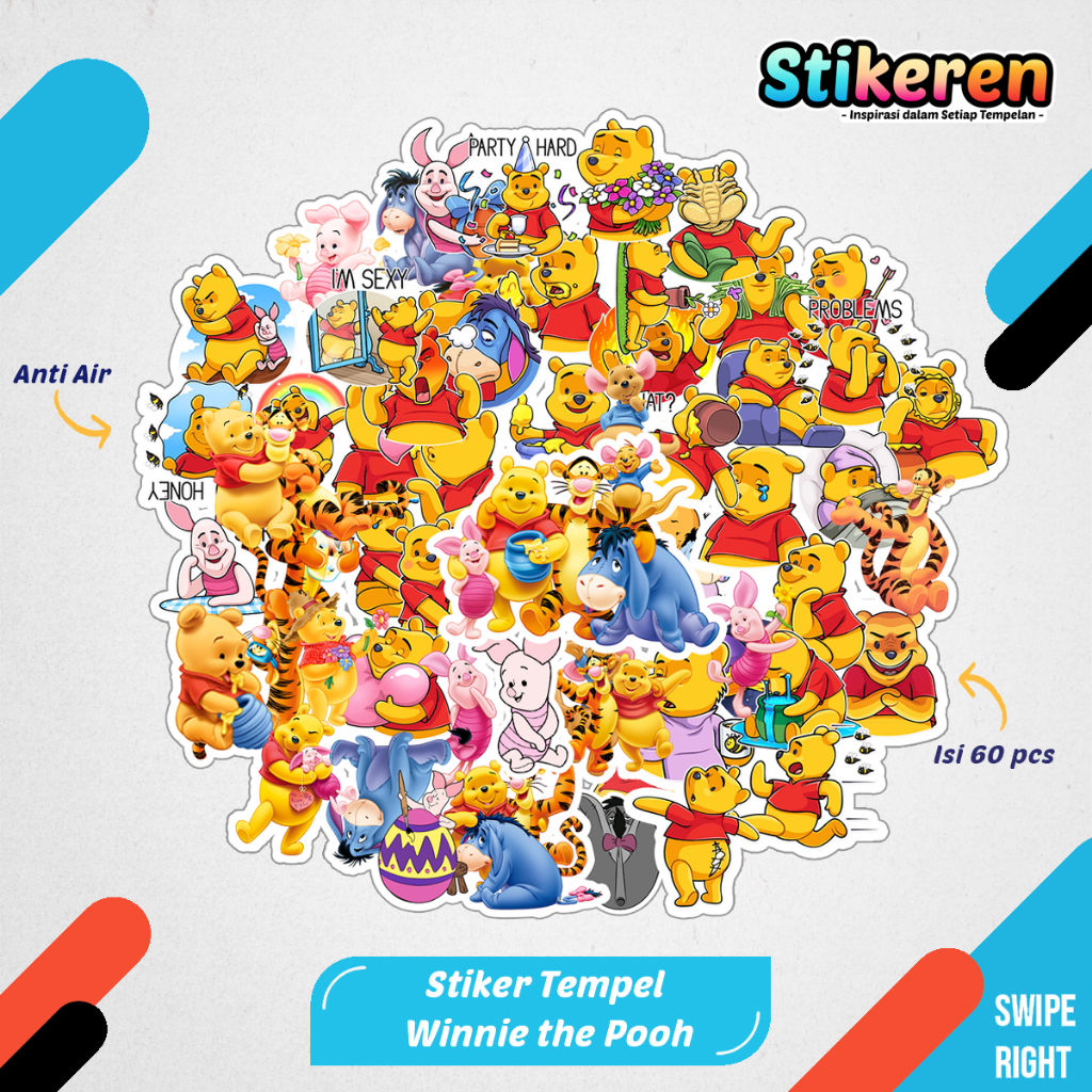

Stiker Winnie The Pooh Anime Kartun Film Paper Vinyl Dekorasi Laptop Koper Tumbler Kulkas DIY