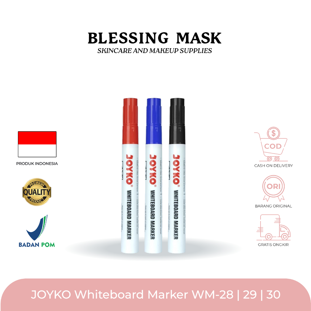 

JOYKO SPIDOL Whiteboard Marker Spidol Papan Putih WM-28 | 29 | 30 - Blessingmask ACC