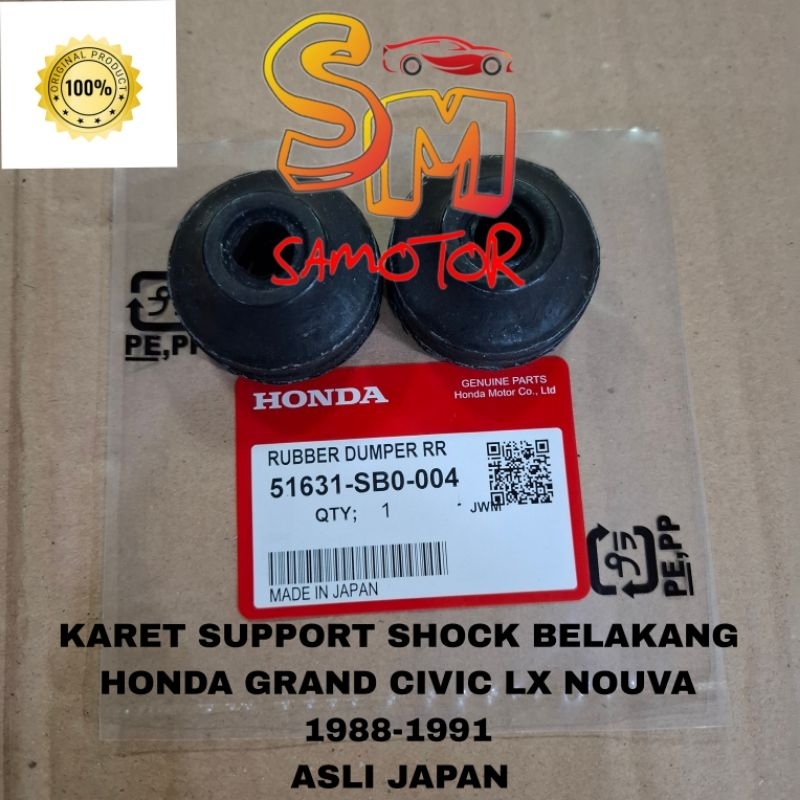 Karet support shock belakang 2pcs Honda Grand civic civic lx civic nouva 1988-1991 Asli japan