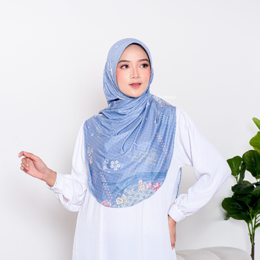 Jilbab instan daily hijab bergo motif elhasna hijab