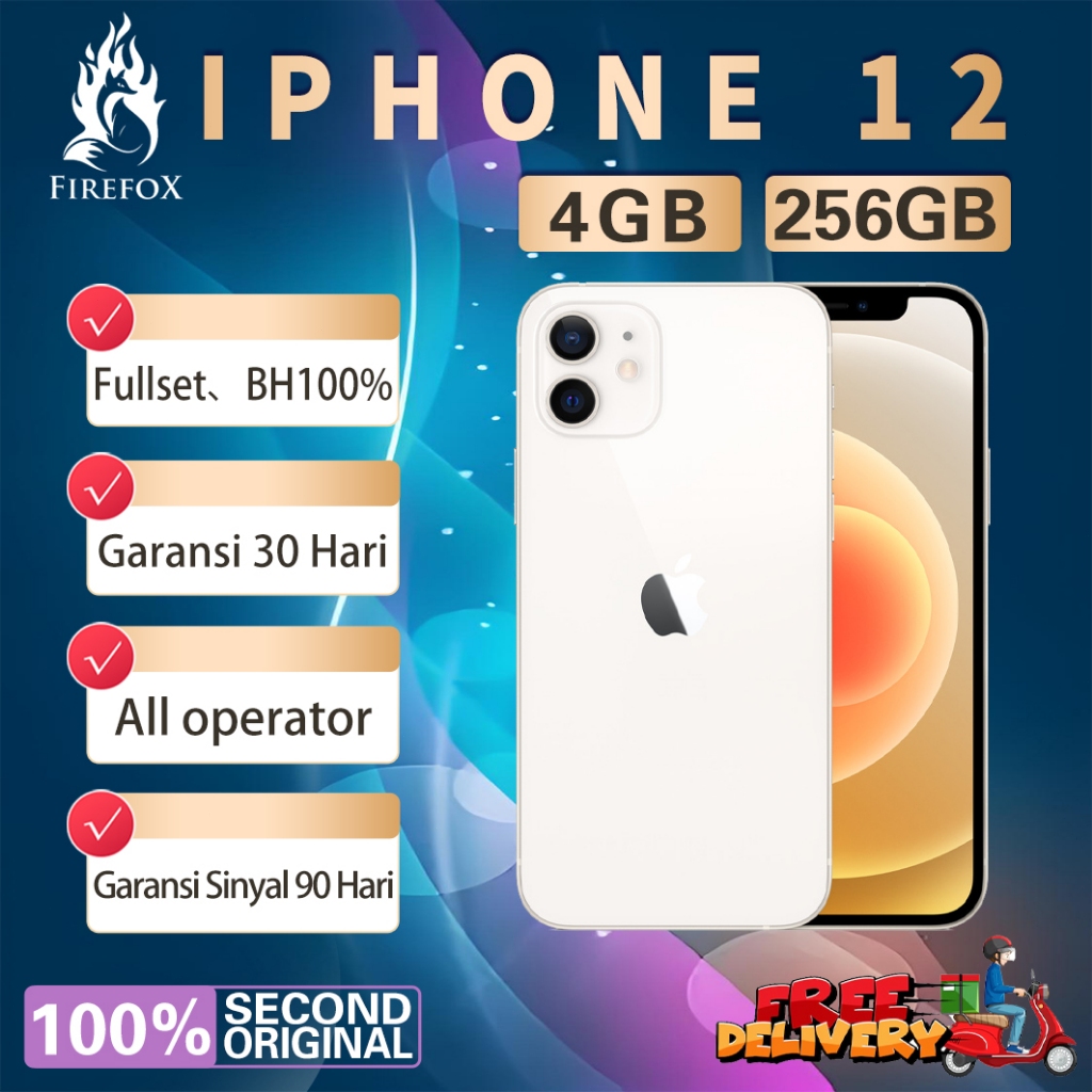 iPhone12 256GB Bekas Second Original100% All Sim Silent Fullset Mulus Normal Hp 3utools All Green