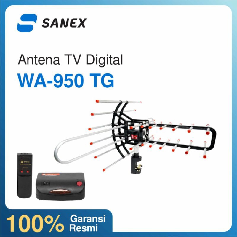 ANTENA TV DIGITAL SANEX + REMOTE + BOSTER + KABEL 10M