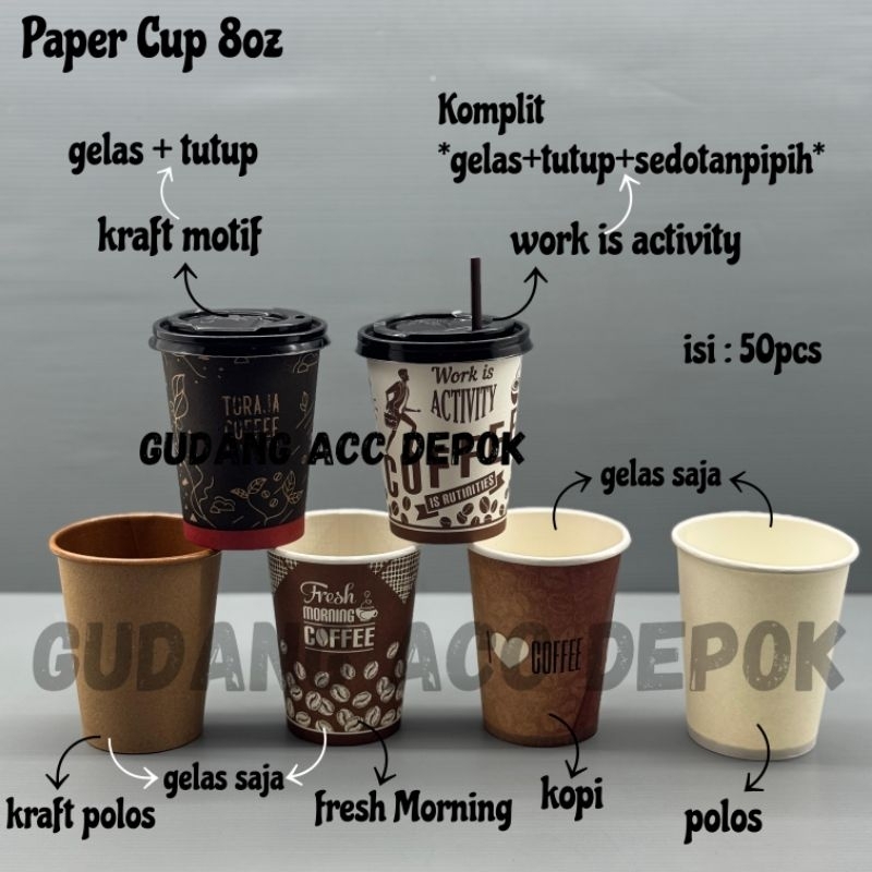 

Ukf5Pc6F4H (Kuliner.Kita) Gelas Bahan Kertas / Paper Cup Motif Polos & Cafe Work Is Activity Dan