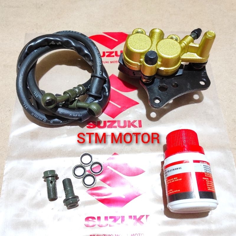 Minyak rem+baut 2pcs+selang+Kaliper depan Suzuki Satria Fu, Satria fu 2T, Shogun 125 sp, FL, NR, RR,