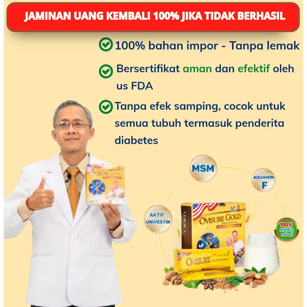 

New // Ovisure Gold Asli Original Milk Susu Vitamin Tulang Dan Sendi Nyeri Otot Keram Kebas // 100%