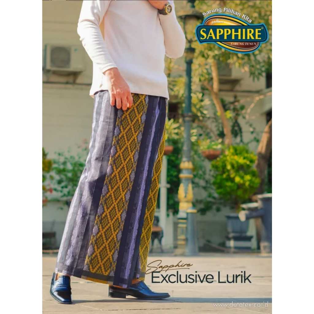 Sarung Sapphire Lurik / Sarung Tenun Safir Pria Dewasa Santri