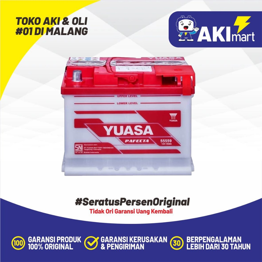 Aki Mobil Yuasa 55559 12V - 55AH 100% Original