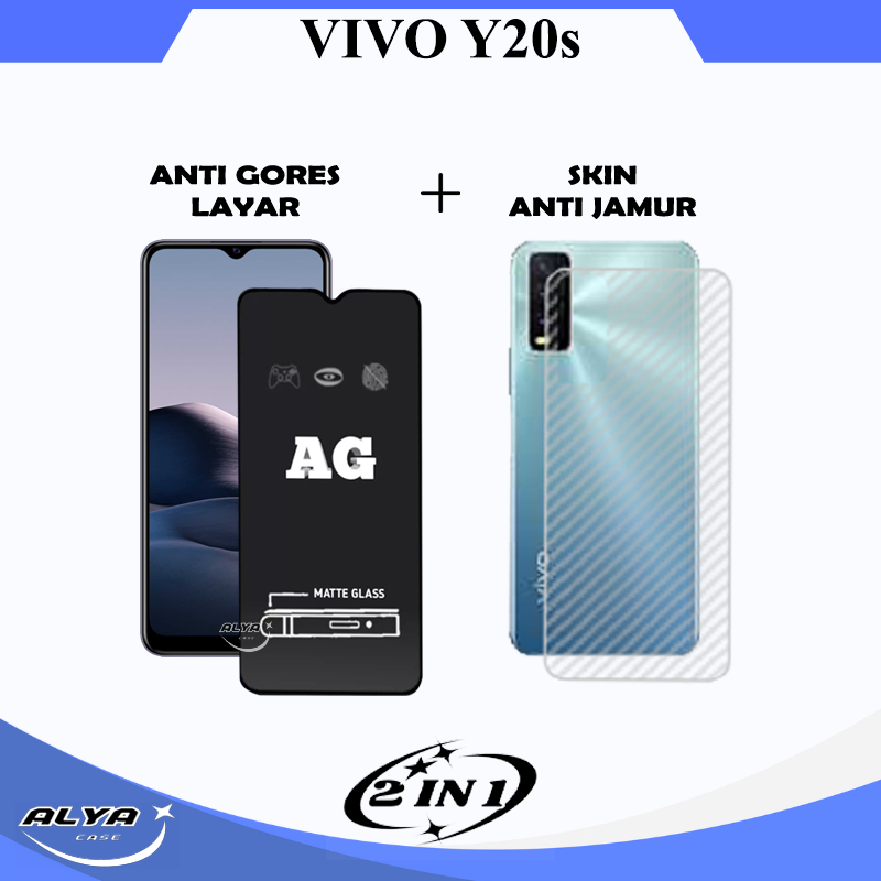 Paket 2in1 Anti Gores Vivo Y20s Y20g Y20s [G] Tempered Glass