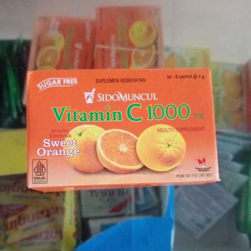 vitamin c1000  sidomuncul rasa jeruk isi 6 sachet